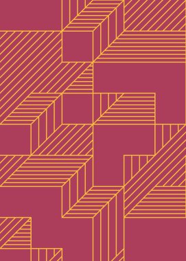 Edward Zajec 'in 1971' deki Il Cubo 'sunun uygulanması. Esasen 8 taştan oluşan bir Truchet fayans seti ve yerleştirme sanatı illüstrasyonu için kurallar