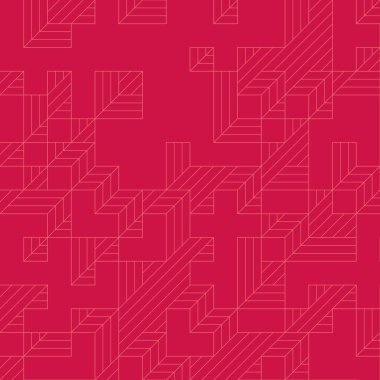 Edward Zajec 'in 1971' deki Il Cubo 'sunun uygulanması. Esasen 8 taştan oluşan bir Truchet fayans seti ve yerleştirme sanatı illüstrasyonu için kurallar