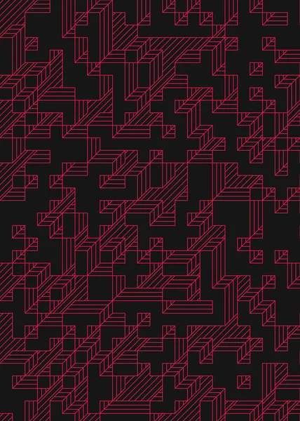 Edward Zajec 'in 1971' deki Il Cubo 'sunun uygulanması. Esasen 8 taştan oluşan bir Truchet fayans seti ve yerleştirme sanatı illüstrasyonu için kurallar