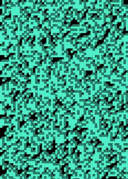 Edward Zajec 'in 1971' deki Il Cubo 'sunun uygulanması. Esasen 8 taştan oluşan bir Truchet fayans seti ve yerleştirme sanatı illüstrasyonu için kurallar