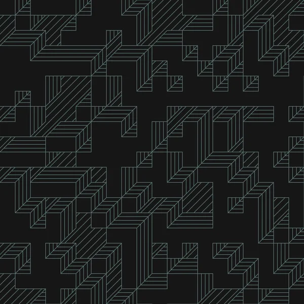 Edward Zajec 'in 1971' deki Il Cubo 'sunun uygulanması. Esasen 8 taştan oluşan bir Truchet fayans seti ve yerleştirme sanatı illüstrasyonu için kurallar