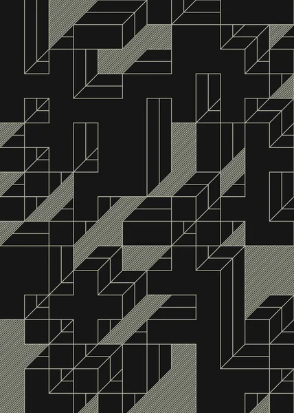 Edward Zajec 'in 1971' deki Il Cubo 'sunun uygulanması. Esasen 8 taştan oluşan bir Truchet fayans seti ve yerleştirme sanatı illüstrasyonu için kurallar