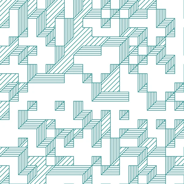 Edward Zajec 'in 1971' deki Il Cubo 'sunun uygulanması. Esasen 8 taştan oluşan bir Truchet fayans seti ve yerleştirme sanatı illüstrasyonu için kurallar