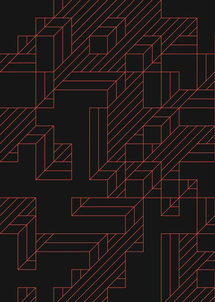 Edward Zajec 'in 1971' deki Il Cubo 'sunun uygulanması. Esasen 8 taştan oluşan bir Truchet fayans seti ve yerleştirme sanatı illüstrasyonu için kurallar