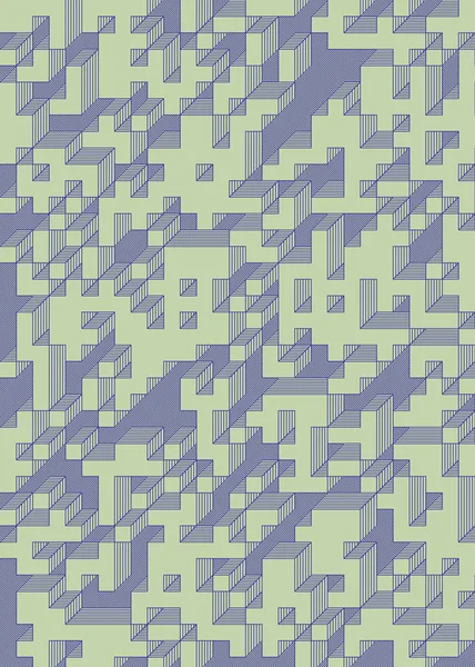 Edward Zajec 'in 1971' deki Il Cubo 'sunun uygulanması. Esasen 8 taştan oluşan bir Truchet fayans seti ve yerleştirme sanatı illüstrasyonu için kurallar