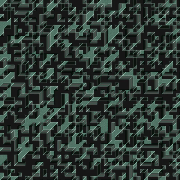 Edward Zajec 'in 1971' deki Il Cubo 'sunun uygulanması. Esasen 8 taştan oluşan bir Truchet fayans seti ve yerleştirme sanatı illüstrasyonu için kurallar