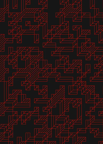 Edward Zajec 'in 1971' deki Il Cubo 'sunun uygulanması. Esasen 8 taştan oluşan bir Truchet fayans seti ve yerleştirme sanatı illüstrasyonu için kurallar