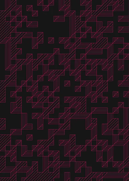 Edward Zajec 'in 1971' deki Il Cubo 'sunun uygulanması. Esasen 8 taştan oluşan bir Truchet fayans seti ve yerleştirme sanatı illüstrasyonu için kurallar