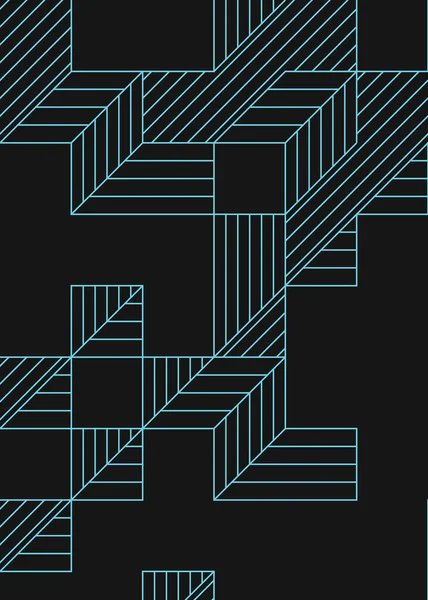 Edward Zajec 'in 1971' deki Il Cubo 'sunun uygulanması. Esasen 8 taştan oluşan bir Truchet fayans seti ve yerleştirme sanatı illüstrasyonu için kurallar