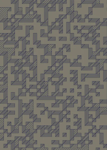 Edward Zajec 'in 1971' deki Il Cubo 'sunun uygulanması. Esasen 8 taştan oluşan bir Truchet fayans seti ve yerleştirme sanatı illüstrasyonu için kurallar