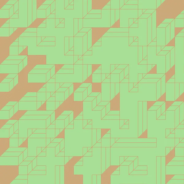 Edward Zajec 'in 1971' deki Il Cubo 'sunun uygulanması. Esasen 8 taştan oluşan bir Truchet fayans seti ve yerleştirme sanatı illüstrasyonu için kurallar