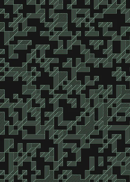 Edward Zajec 'in 1971' deki Il Cubo 'sunun uygulanması. Esasen 8 taştan oluşan bir Truchet fayans seti ve yerleştirme sanatı illüstrasyonu için kurallar