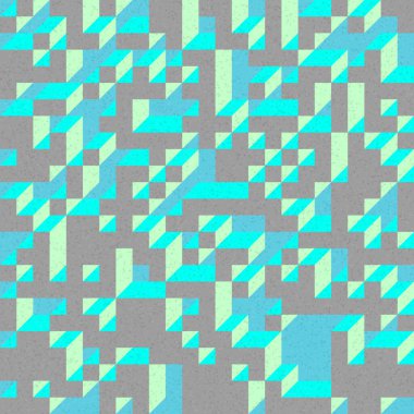 Edward Zajec 'in 1971' deki Il Cubo 'sunun uygulanması. Esasen 8 taştan oluşan bir Truchet fayans seti ve yerleştirme sanatı illüstrasyonu için kurallar