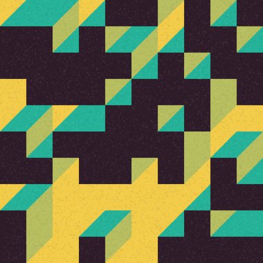 Edward Zajec 'in 1971' deki Il Cubo 'sunun uygulanması. Esasen 8 taştan oluşan bir Truchet fayans seti ve yerleştirme sanatı illüstrasyonu için kurallar