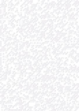 Edward Zajec 'in 1971' deki Il Cubo 'sunun uygulanması. Esasen 8 taştan oluşan bir Truchet fayans seti ve yerleştirme sanatı illüstrasyonu için kurallar