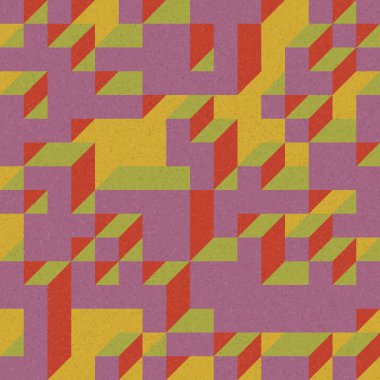 Edward Zajec 'in 1971' deki Il Cubo 'sunun uygulanması. Esasen 8 taştan oluşan bir Truchet fayans seti ve yerleştirme sanatı illüstrasyonu için kurallar