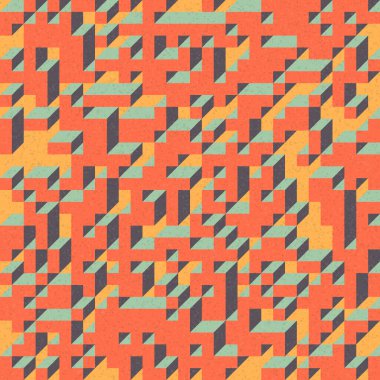 Edward Zajec 'in 1971' deki Il Cubo 'sunun uygulanması. Esasen 8 taştan oluşan bir Truchet fayans seti ve yerleştirme sanatı illüstrasyonu için kurallar