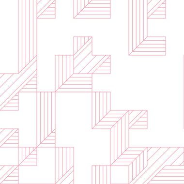 Edward Zajec 'in 1971' deki Il Cubo 'sunun uygulanması. Esasen 8 taştan oluşan bir Truchet fayans seti ve yerleştirme sanatı illüstrasyonu için kurallar