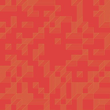 Edward Zajec 'in 1971' deki Il Cubo 'sunun uygulanması. Esasen 8 taştan oluşan bir Truchet fayans seti ve yerleştirme sanatı illüstrasyonu için kurallar