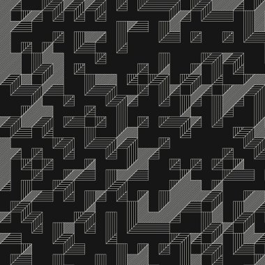 Edward Zajec 'in 1971' deki Il Cubo 'sunun uygulanması. Esasen 8 taştan oluşan bir Truchet fayans seti ve yerleştirme sanatı illüstrasyonu için kurallar