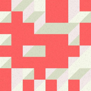 Edward Zajec 'in 1971' deki Il Cubo 'sunun uygulanması. Esasen 8 taştan oluşan bir Truchet fayans seti ve yerleştirme sanatı illüstrasyonu için kurallar