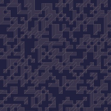 Edward Zajec 'in 1971' deki Il Cubo 'sunun uygulanması. Esasen 8 taştan oluşan bir Truchet fayans seti ve yerleştirme sanatı illüstrasyonu için kurallar