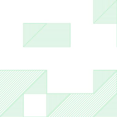 Edward Zajec 'in 1971' deki Il Cubo 'sunun uygulanması. Esasen 8 taştan oluşan bir Truchet fayans seti ve yerleştirme sanatı illüstrasyonu için kurallar