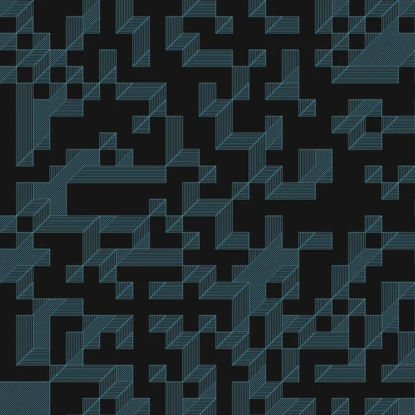 Edward Zajec 'in 1971' deki Il Cubo 'sunun uygulanması. Esasen 8 taştan oluşan bir Truchet fayans seti ve yerleştirme sanatı illüstrasyonu için kurallar