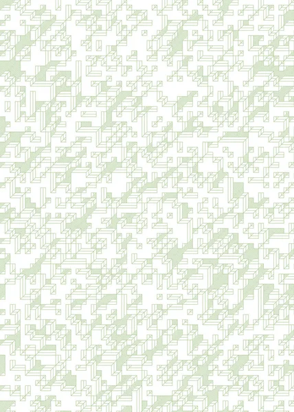 Edward Zajec 'in 1971' deki Il Cubo 'sunun uygulanması. Esasen 8 taştan oluşan bir Truchet fayans seti ve yerleştirme sanatı illüstrasyonu için kurallar