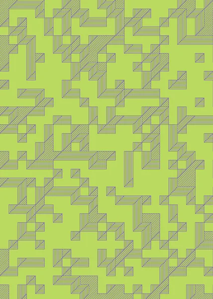 Edward Zajec 'in 1971' deki Il Cubo 'sunun uygulanması. Esasen 8 taştan oluşan bir Truchet fayans seti ve yerleştirme sanatı illüstrasyonu için kurallar