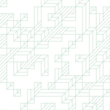 Edward Zajec 'in 1971' deki Il Cubo 'sunun uygulanması. Esasen 8 taştan oluşan bir Truchet fayans seti ve yerleştirme sanatı illüstrasyonu için kurallar