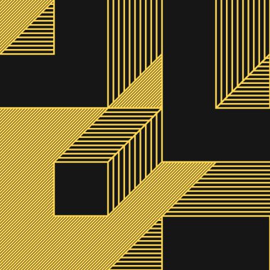 Edward Zajec 'in 1971' deki Il Cubo 'sunun uygulanması. Esasen 8 taştan oluşan bir Truchet fayans seti ve yerleştirme sanatı illüstrasyonu için kurallar