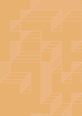 Edward Zajec 'in 1971' deki Il Cubo 'sunun uygulanması. Esasen 8 taştan oluşan bir Truchet fayans seti ve yerleştirme sanatı illüstrasyonu için kurallar