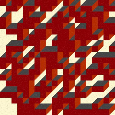 Edward Zajec 'in 1971' deki Il Cubo 'sunun uygulanması. Esasen 8 taştan oluşan bir Truchet fayans seti ve yerleştirme sanatı illüstrasyonu için kurallar