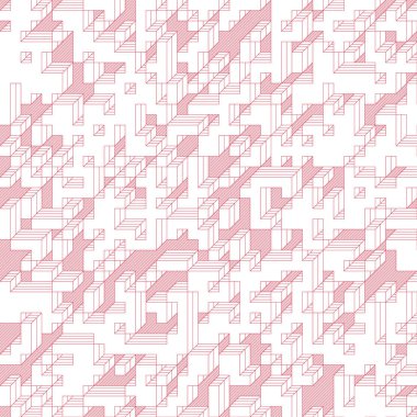 Edward Zajec 'in 1971' deki Il Cubo 'sunun uygulanması. Esasen 8 taştan oluşan bir Truchet fayans seti ve yerleştirme sanatı illüstrasyonu için kurallar