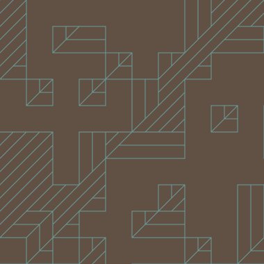 Edward Zajec 'in 1971' deki Il Cubo 'sunun uygulanması. Esasen 8 taştan oluşan bir Truchet fayans seti ve yerleştirme sanatı illüstrasyonu için kurallar