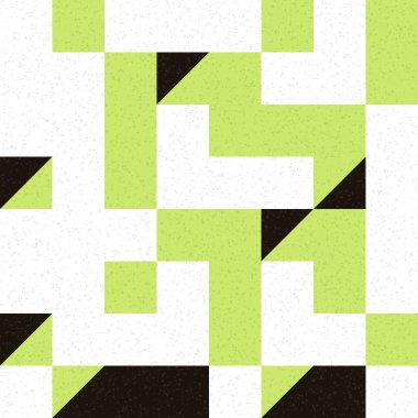 Edward Zajec 'in 1971' deki Il Cubo 'sunun uygulanması. Esasen 8 taştan oluşan bir Truchet fayans seti ve yerleştirme sanatı illüstrasyonu için kurallar