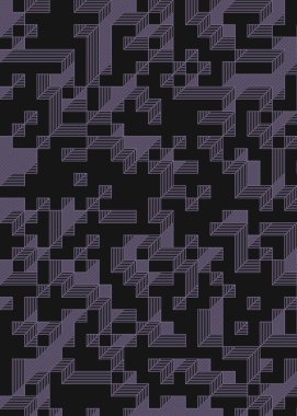 Edward Zajec 'in 1971' deki Il Cubo 'sunun uygulanması. Esasen 8 taştan oluşan bir Truchet fayans seti ve yerleştirme sanatı illüstrasyonu için kurallar