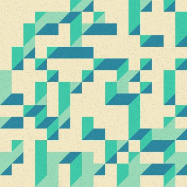 Edward Zajec 'in 1971' deki Il Cubo 'sunun uygulanması. Esasen 8 taştan oluşan bir Truchet fayans seti ve yerleştirme sanatı illüstrasyonu için kurallar