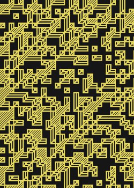 Edward Zajec 'in 1971' deki Il Cubo 'sunun uygulanması. Esasen 8 taştan oluşan bir Truchet fayans seti ve yerleştirme sanatı illüstrasyonu için kurallar