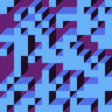 Edward Zajec 'in 1971' deki Il Cubo 'sunun uygulanması. Esasen 8 taştan oluşan bir Truchet fayans seti ve yerleştirme sanatı illüstrasyonu için kurallar