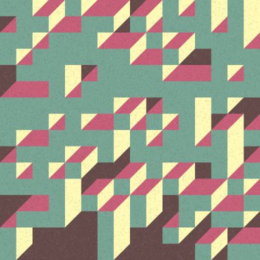 Edward Zajec 'in 1971' deki Il Cubo 'sunun uygulanması. Esasen 8 taştan oluşan bir Truchet fayans seti ve yerleştirme sanatı illüstrasyonu için kurallar