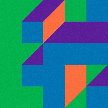 Edward Zajec 'in 1971' deki Il Cubo 'sunun uygulanması. Esasen 8 taştan oluşan bir Truchet fayans seti ve yerleştirme sanatı illüstrasyonu için kurallar