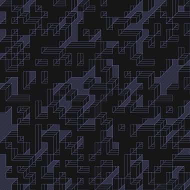 Edward Zajec 'in 1971' deki Il Cubo 'sunun uygulanması. Esasen 8 taştan oluşan bir Truchet fayans seti ve yerleştirme sanatı illüstrasyonu için kurallar