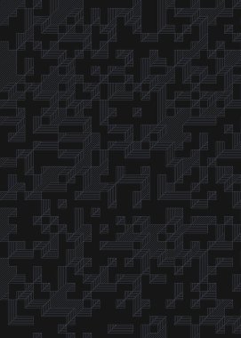 Edward Zajec 'in 1971' deki Il Cubo 'sunun uygulanması. Esasen 8 taştan oluşan bir Truchet fayans seti ve yerleştirme sanatı illüstrasyonu için kurallar