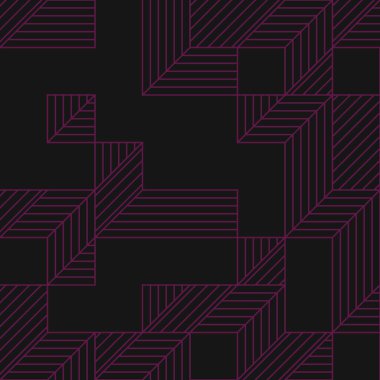 Edward Zajec 'in 1971' deki Il Cubo 'sunun uygulanması. Esasen 8 taştan oluşan bir Truchet fayans seti ve yerleştirme sanatı illüstrasyonu için kurallar