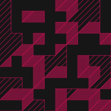 Edward Zajec 'in 1971' deki Il Cubo 'sunun uygulanması. Esasen 8 taştan oluşan bir Truchet fayans seti ve yerleştirme sanatı illüstrasyonu için kurallar