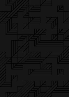 Edward Zajec 'in 1971' deki Il Cubo 'sunun uygulanması. Esasen 8 taştan oluşan bir Truchet fayans seti ve yerleştirme sanatı illüstrasyonu için kurallar