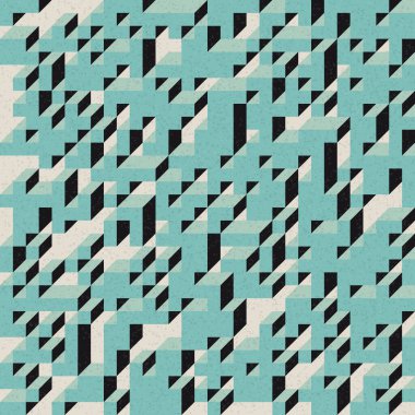 Edward Zajec 'in 1971' deki Il Cubo 'sunun uygulanması. Esasen 8 taştan oluşan bir Truchet fayans seti ve yerleştirme sanatı illüstrasyonu için kurallar