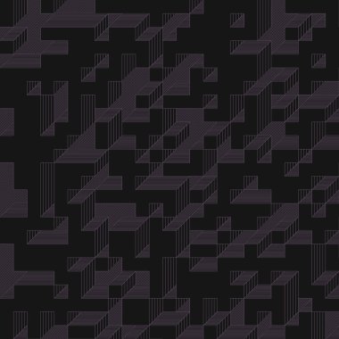 Edward Zajec 'in 1971' deki Il Cubo 'sunun uygulanması. Esasen 8 taştan oluşan bir Truchet fayans seti ve yerleştirme sanatı illüstrasyonu için kurallar